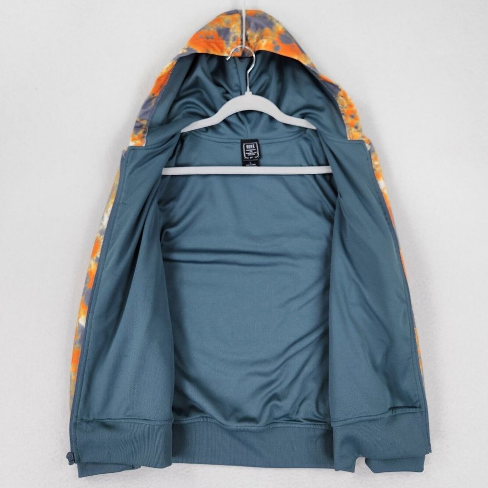 Nike Jacket Boys Large Orange Gray Hoodie Splatter 12/13 Years Youth Full Zip - Picture 8 of 14